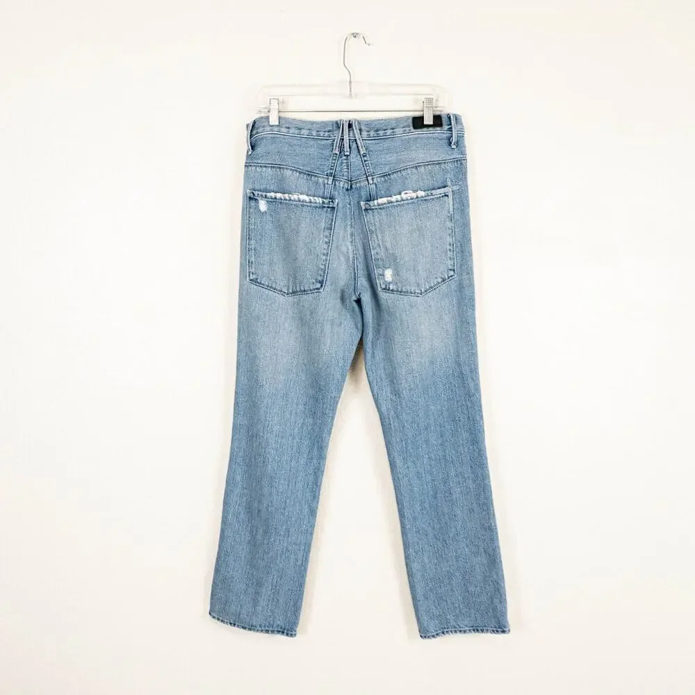 RtA Dexter Belted High Rise Straight Leg Boyfriend Jeans size Medium